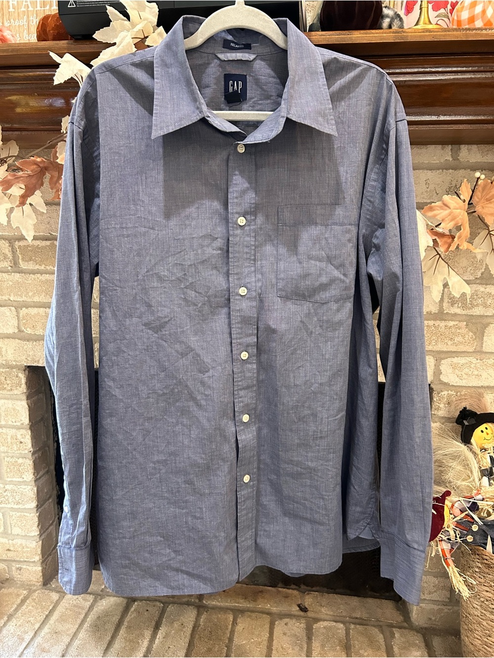 GAP Men's Blue Button-Down Dress Shirt EUC